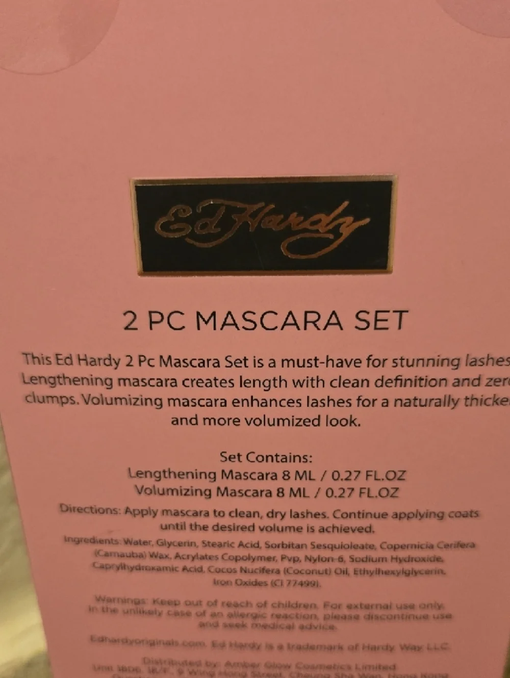 Ed Hardy Dual Mascara Set - Pink & Gold Tubes New
